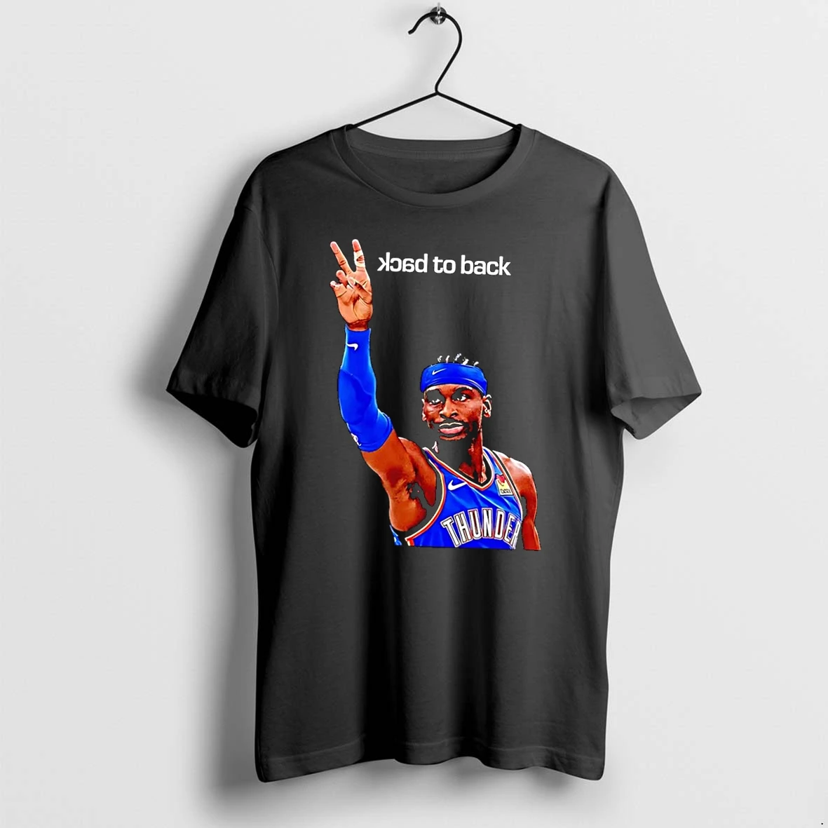 Officials Shai Gilgeous Alexander Two Back To Back Thunder Black T Shirt Sweater Hoodie