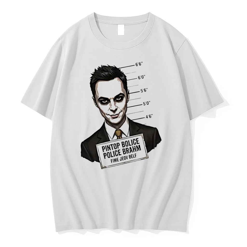 Officials Sheldon Cooper Big Bang Theory Joker Mugshot T Shirt Sweater Hoodie