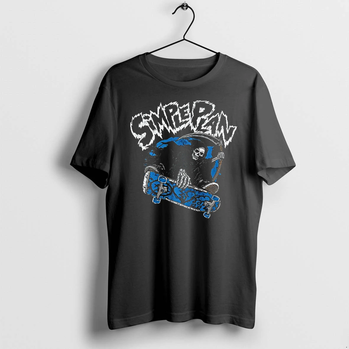 Officials Simple Plan Distressed Grim Reaper Skateboarding Scythe Deck Youth T Shirt Sweater Hoodie