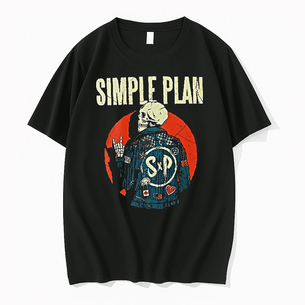 Officials Simple Plan Just A Kid 1999 Skeleton Rock Sign Denim Jacket Distressed Youth T Shirt Sweater Hoodie