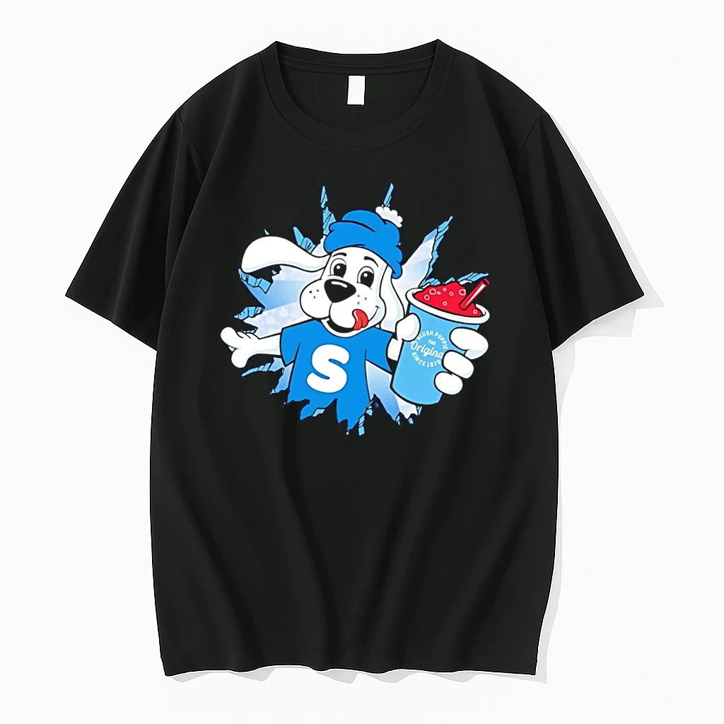 Officials Slush Puppie Mascot Dog S Logo Breaking Ice Slushie Black T Shirt Sweater Hoodie
