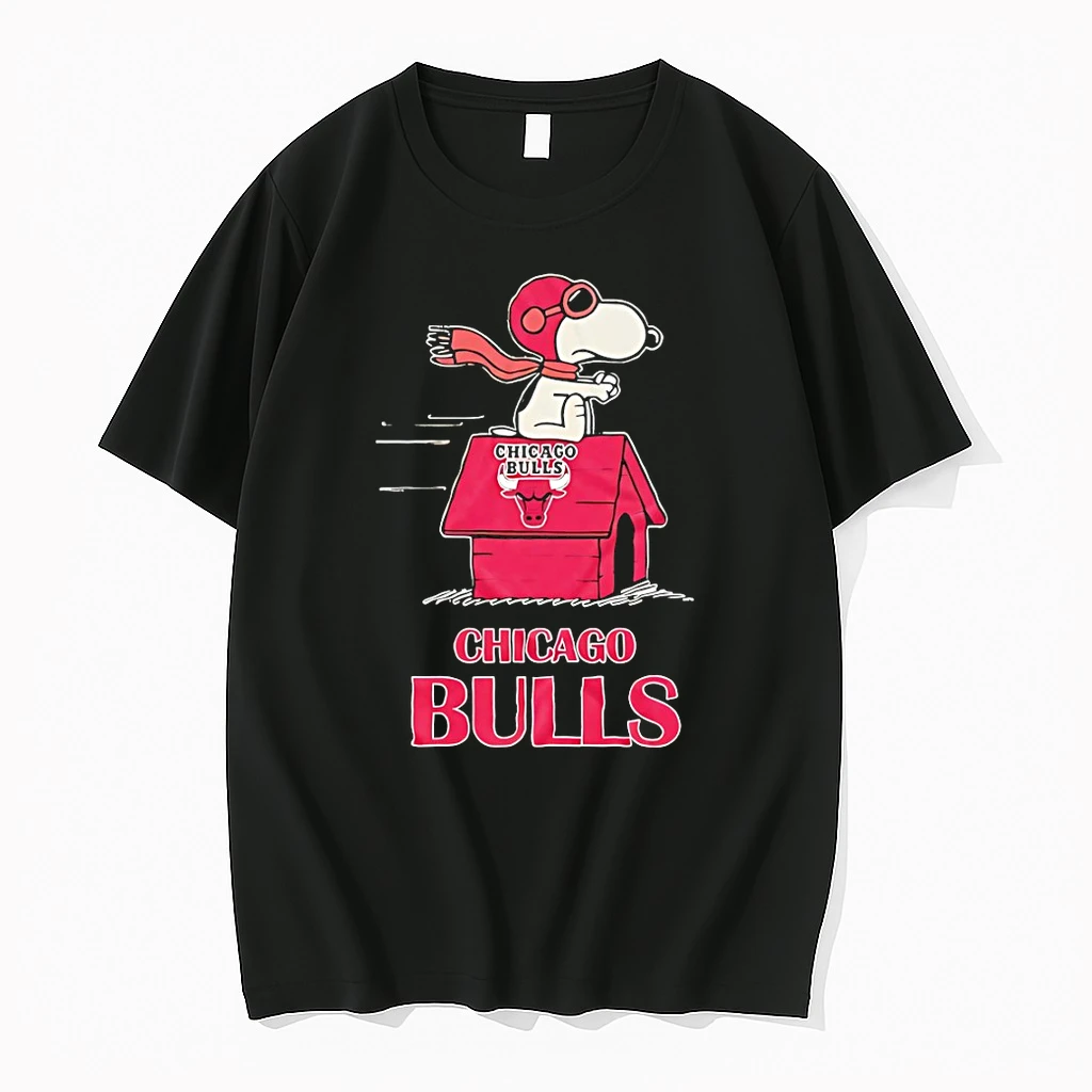 Officials Snoopy Flying Ace Sitting On House Chicago Bulls Basketball T Shirt Sweater Hoodie