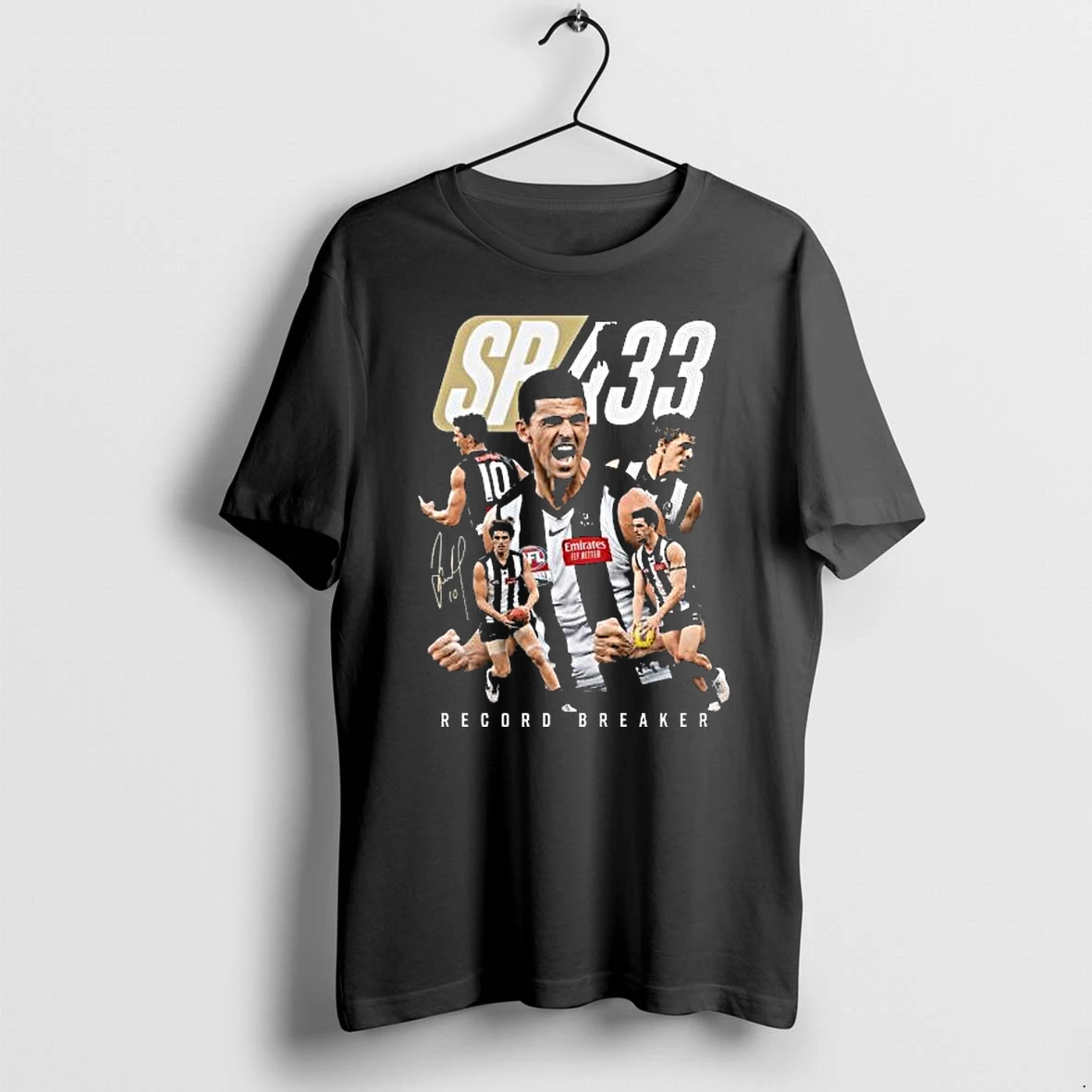 Officials Sp433 Record Breaker 433 Games Footy Milestone Black T Shirt Sweater Hoodie