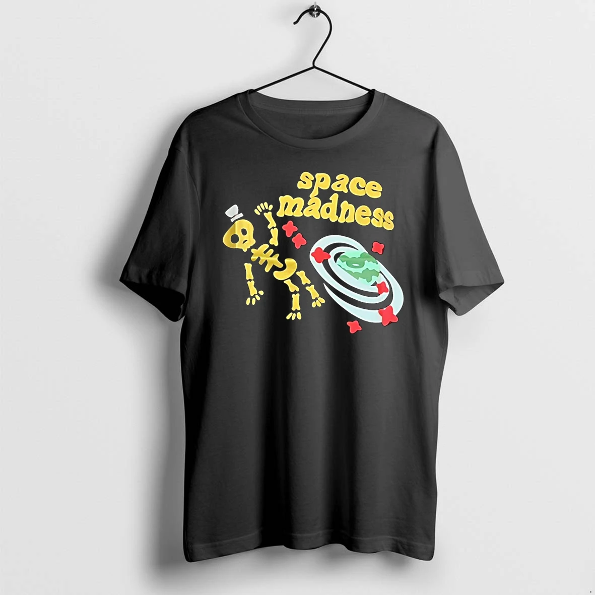 Officials Space Madness Golden Skeleton Top Hat Planet Black T Shirt Sweater Hoodie