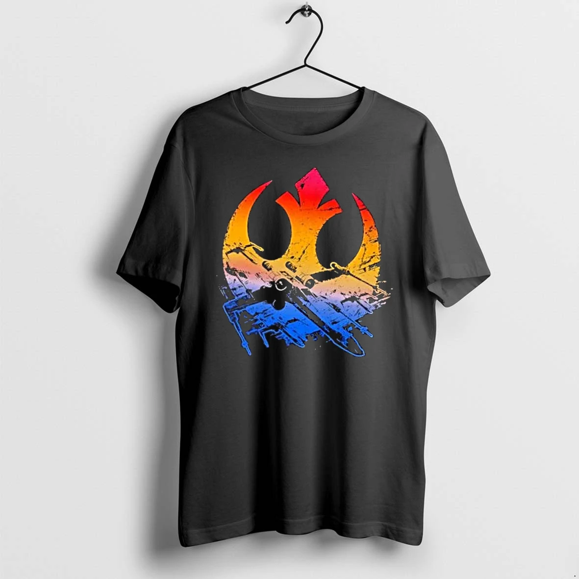 Officials Star Wars Rebel Alliance Distressed Insignia Flying X Wing Starfighters Sunset Gradient Mens T Shirt Sweater Hoodie