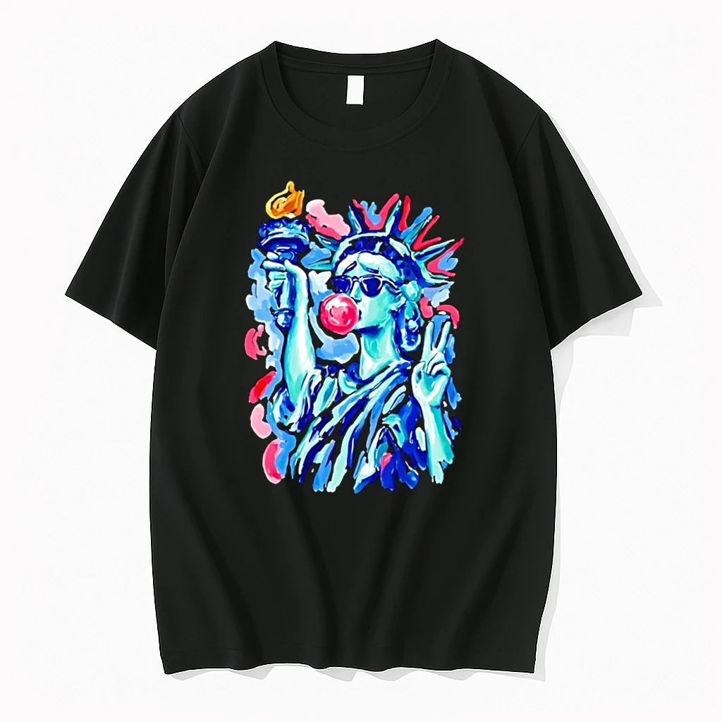 Officials Statue Of Liberty Blowing Bubble Gum Sunglasses Pop Black T Shirt Sweater Hoodie
