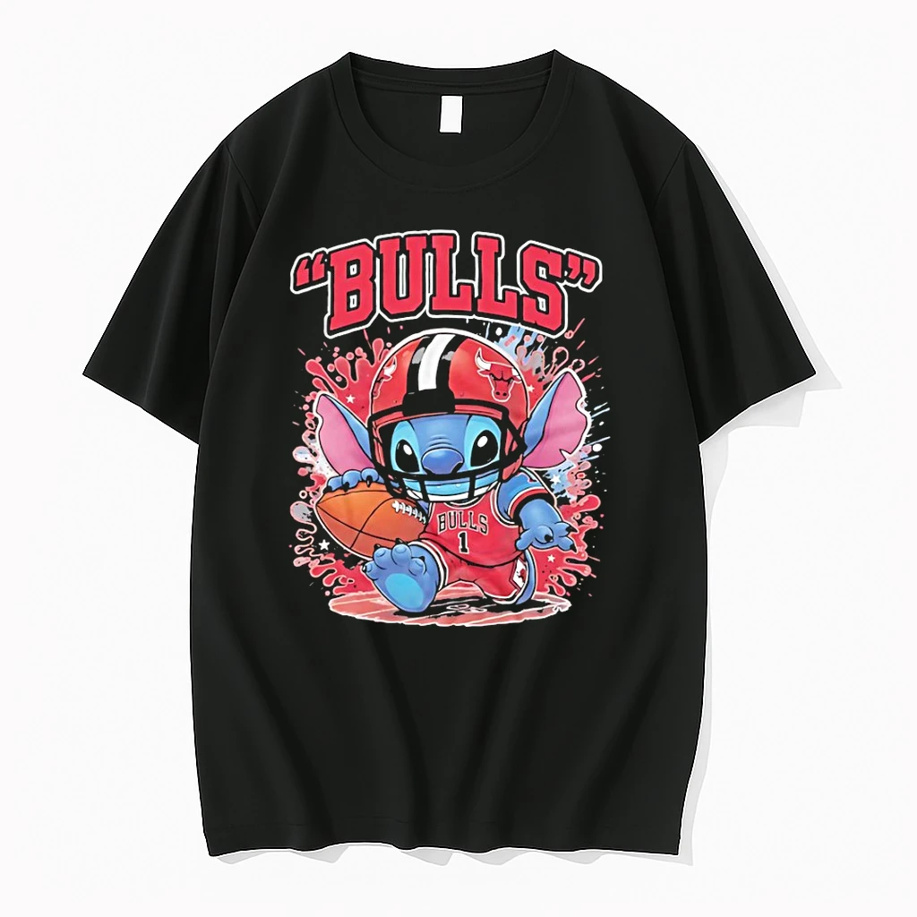 Officials Stitch Wearing Chicago Bulls Basketball Jersey Graffiti Style T Shirt Sweater Hoodie