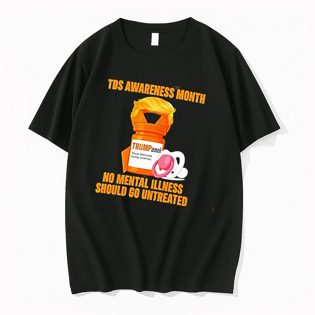 Officials Tds Awareness Month Trumpanol No Mental Illness Should Go Untreated Orange Pill Bottle Pacifier Cartoon Mens T Shirt Sweater Hoodie
