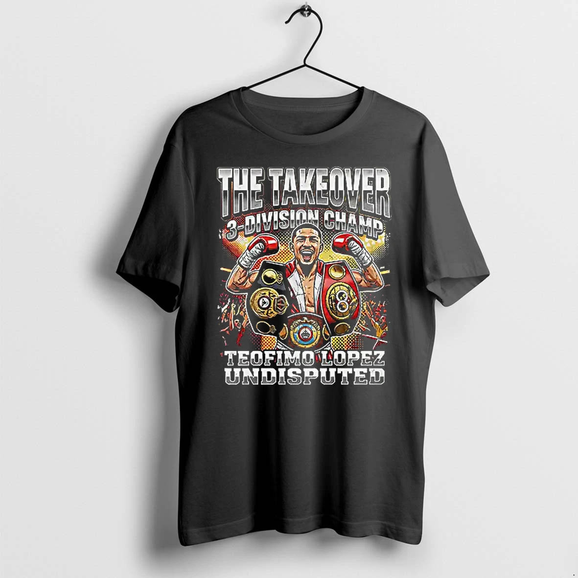 Officials Teofimo Lopez 3 Division Champion The Takeover Boxing T Shirt Sweater Hoodie