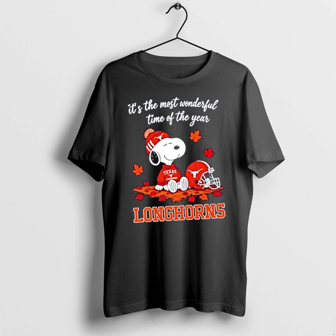 Officials Texas Longhorns X Snoopy Most Wonderful Time Of The Year Autumn Merch T Shirt Sweater Hoodie