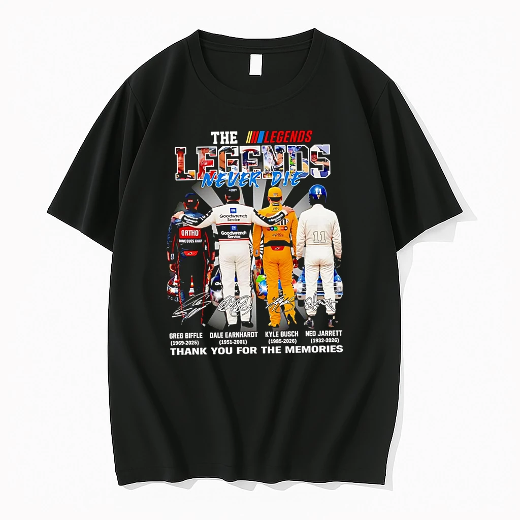Officials The Legends Never Die Greg Biffle Dale Earnhardt Kyle Busch Ned Jarrett T Shirt Sweater Hoodie