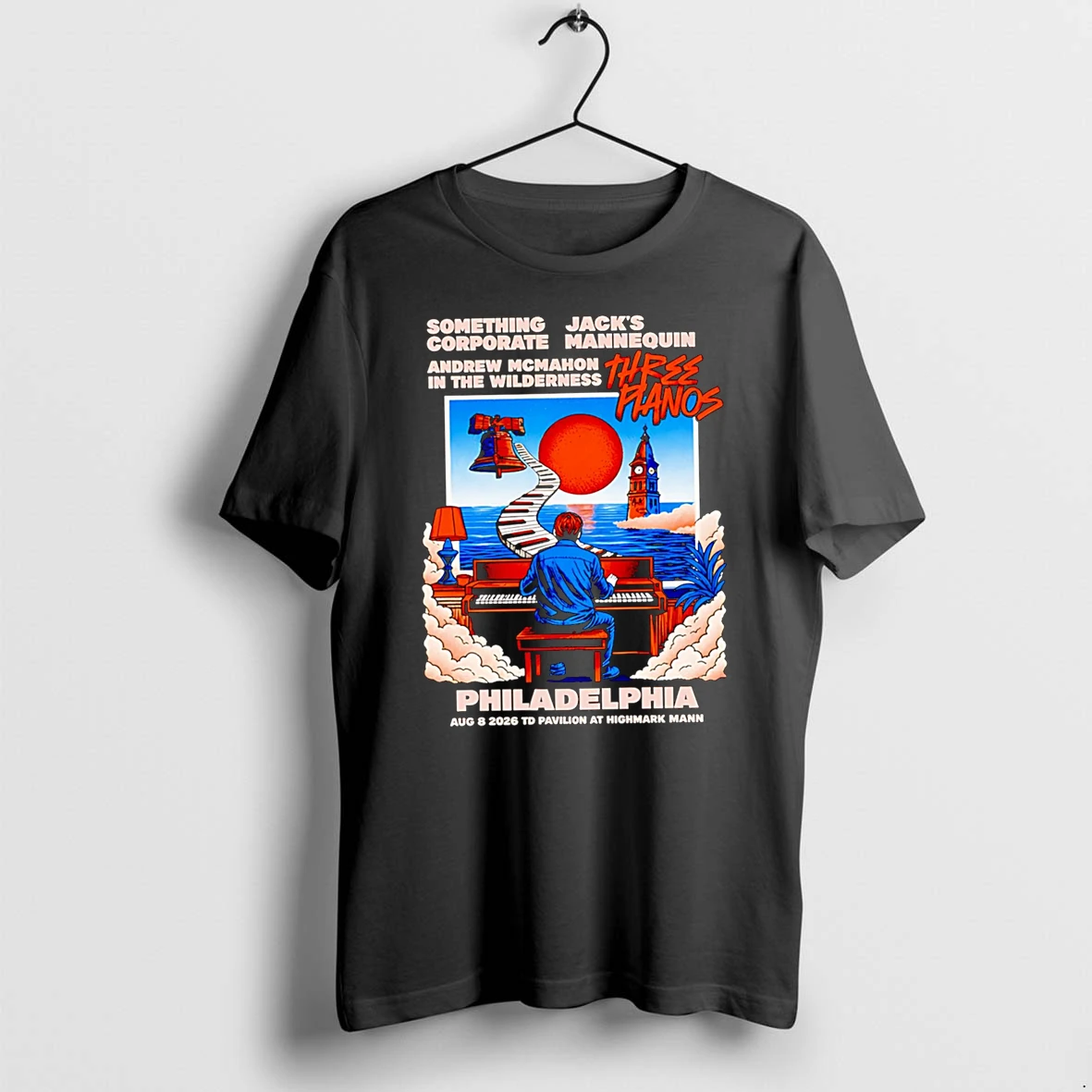 Officials Three Pianos Something Corporate Jacks Mannequin Andrew Mcmahon Philadelphia Pa Aug 08 2026 Premium T Shirt Sweatshirt Hoodie