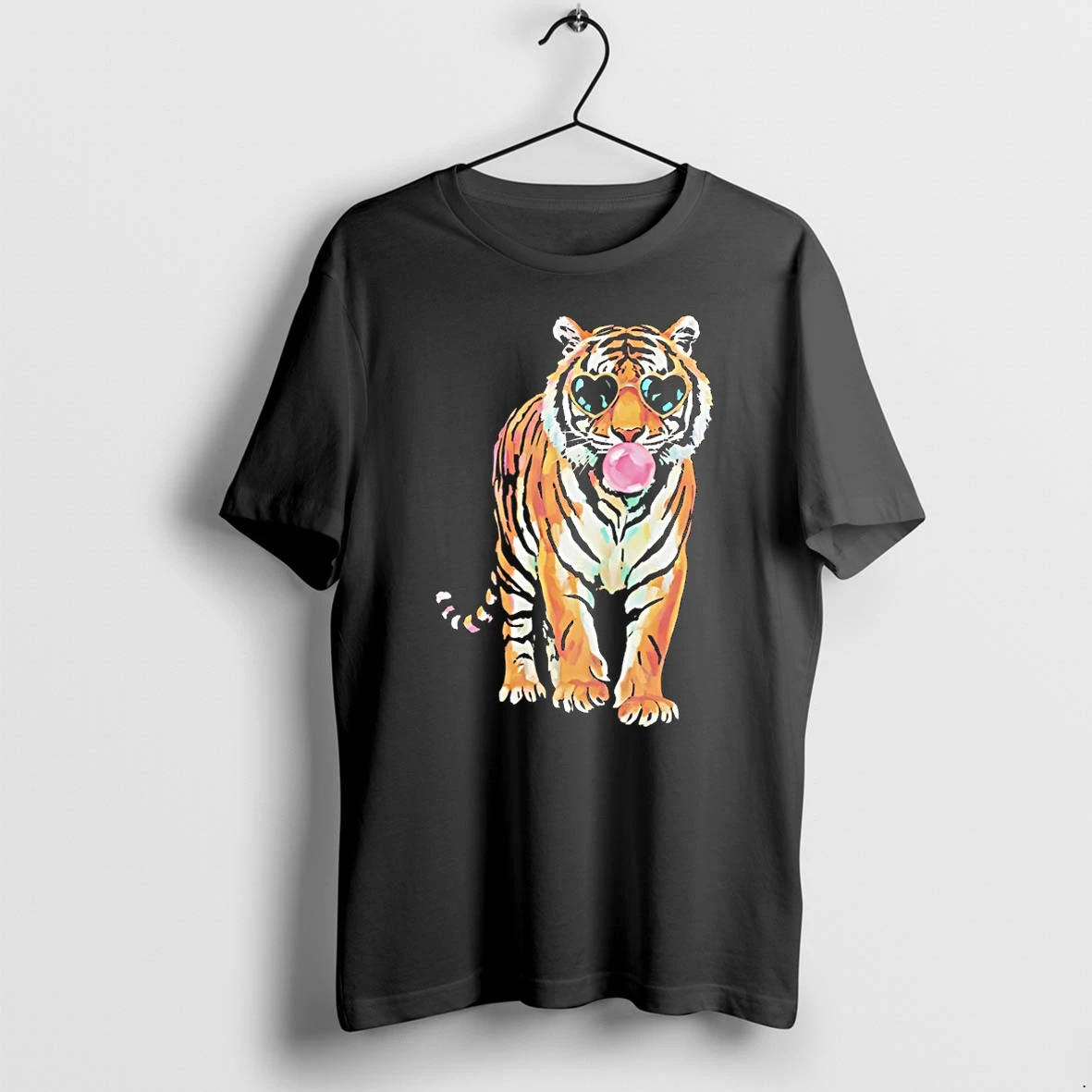 Officials Tiger Blowing Bubble Gum And Wearing Sunglasses Heart Shape Funny T Shirt Sweater Hoodie