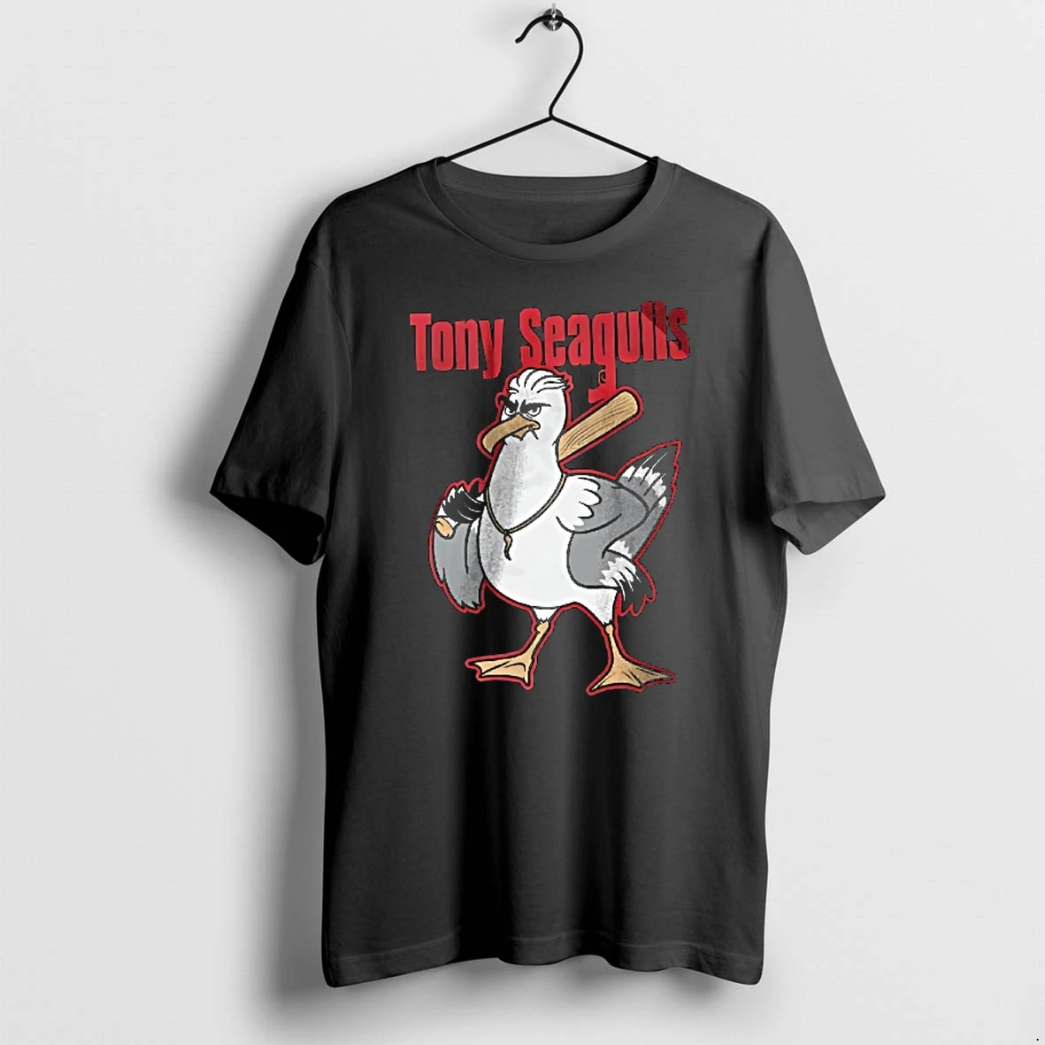 Officials Tony Seagulls Cartoon Mobster Bird Carrying Baseball Bat Youth T Shirt Sweater Hoodie