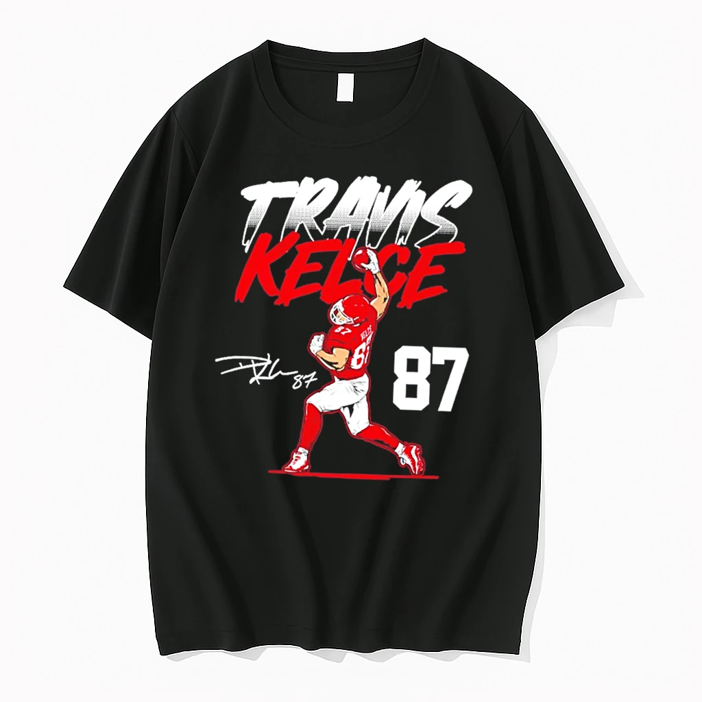 Officials Travis Kelce Kansas City Chiefs Name Number Pose Signature Tee Premium T Shirt Sweatshirt Hoodie