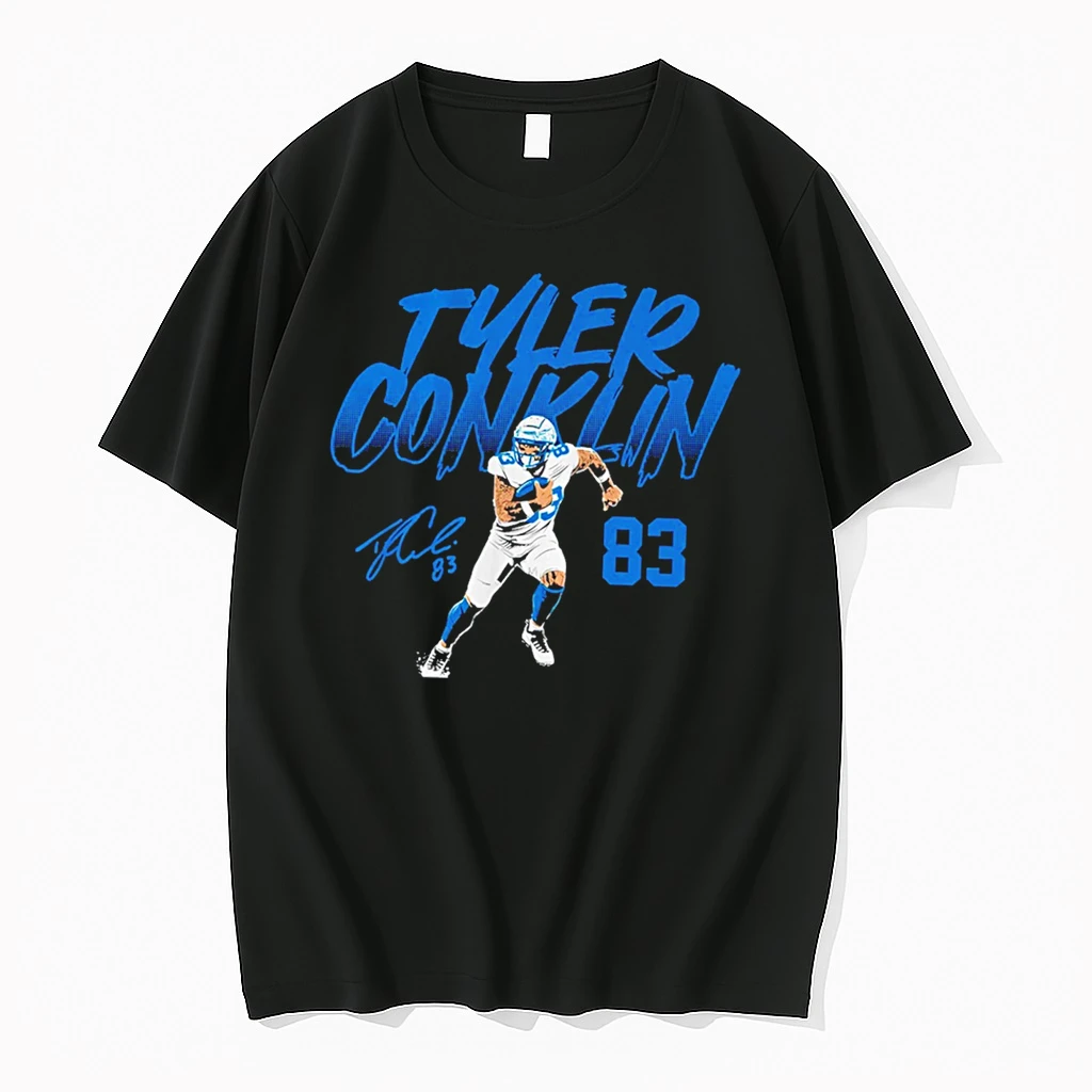 Officials Tyler Conklin Detroit Lions Name Number Pose Tee Premium T Shirt Sweatshirt Hoodie