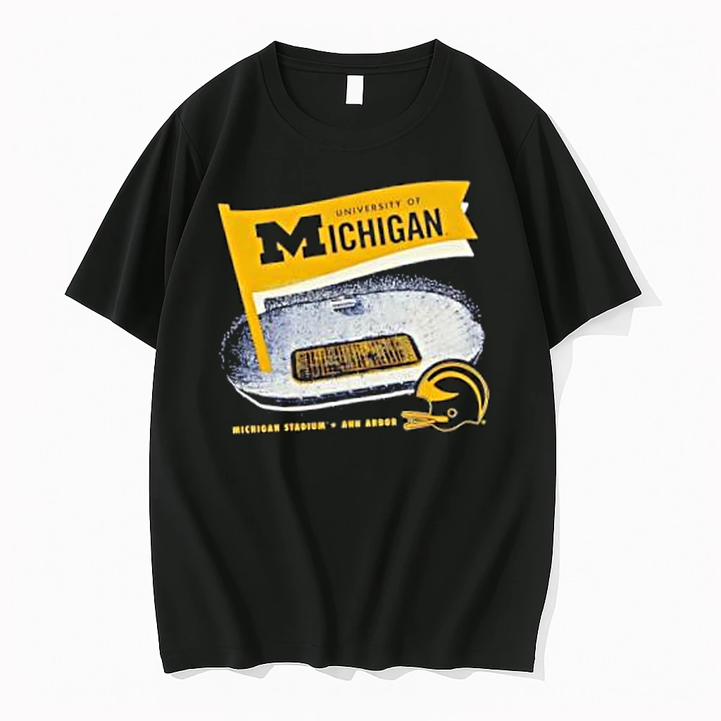 Officials University Of Michigan Football Big House Illustration Merch T Shirt Sweater Hoodie