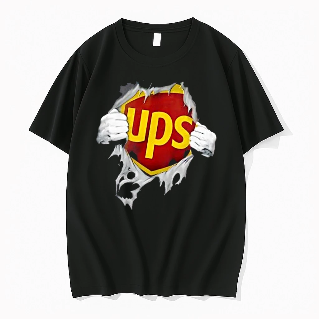 Officials Ups Logo Hands Pulling Open Torn Gray Garment Revealing Superhero Shield Mens Premium T Shirt Sweatshirt Hoodie
