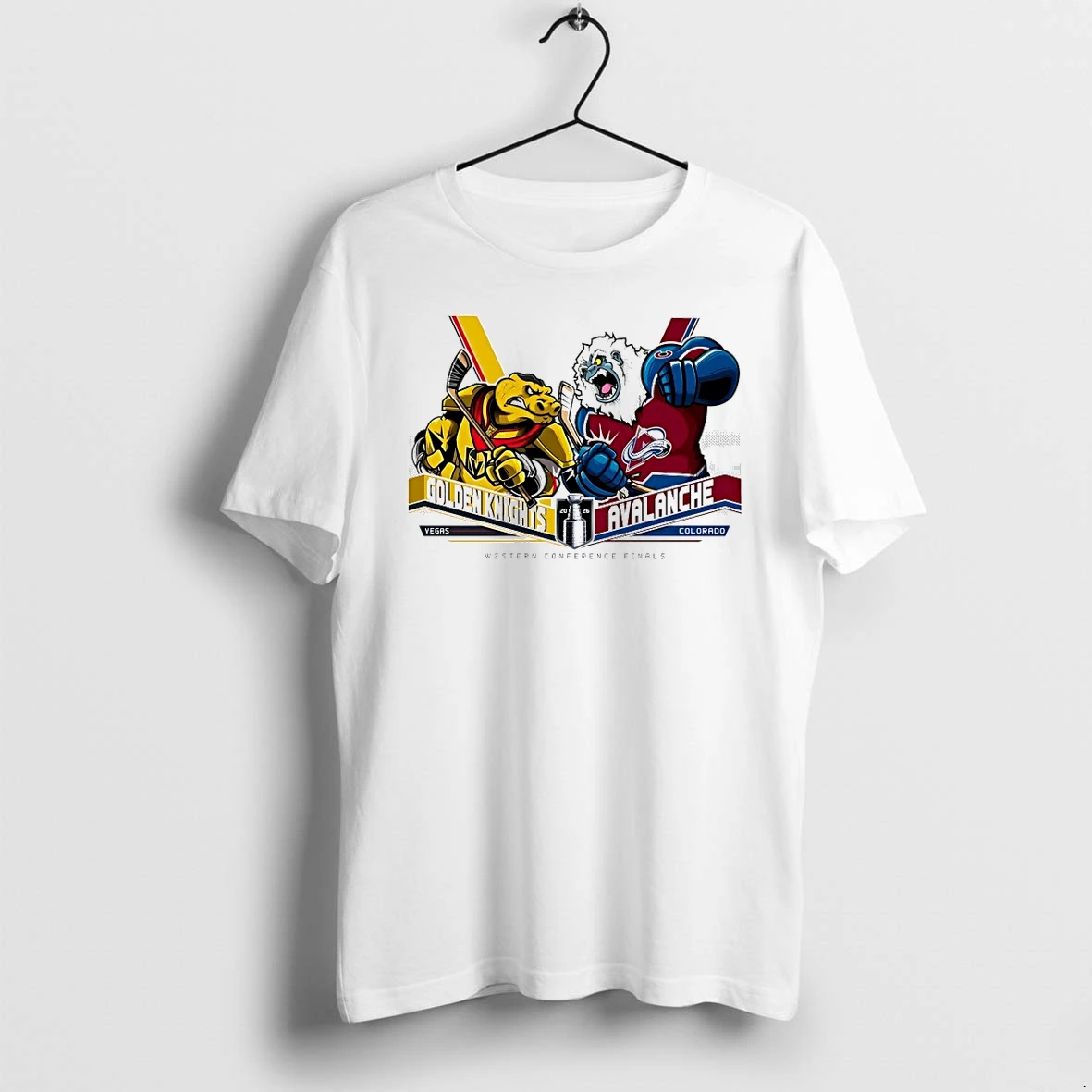 Officials Vegas Golden Knights Vs Colorado Avalanche Western Conference Finals Nhl Mascot T Shirt Sweater Hoodie