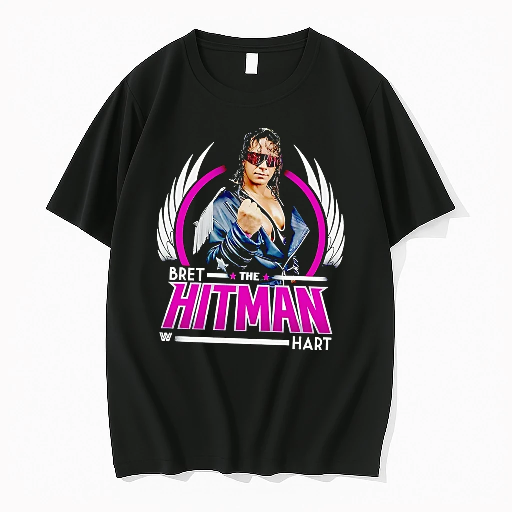 Officials Wwe Bret The Hitman Hart Logo Wrestling Black Premium T Shirt Sweatshirt Hoodie