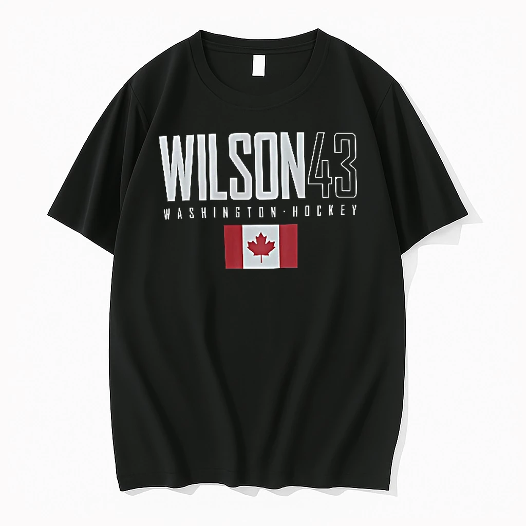 Officials Washington Hockey Wilson 43 Red And White Canadian Flag Maple Leaf Youth T Shirt Sweater Hoodie