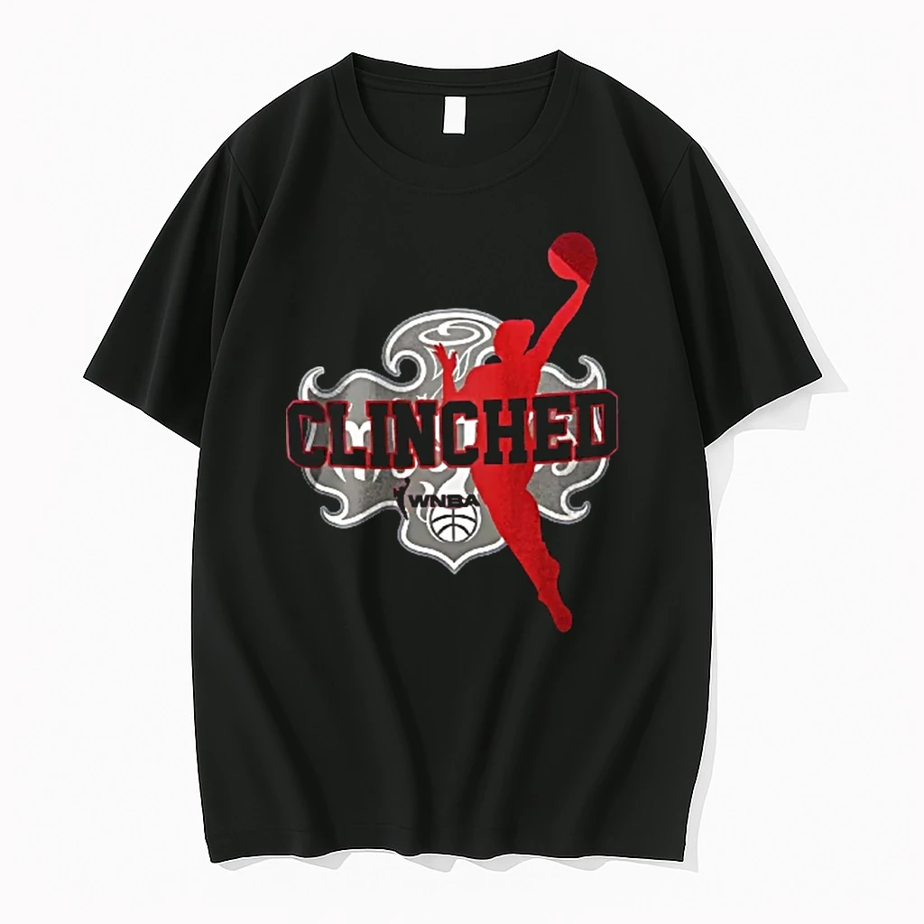 Officials Washington Mystics Wnba Clinched Red Player Silhouette Crest Logo Youth T Shirt Sweater Hoodie