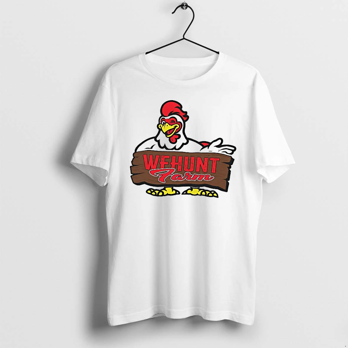 Officials Wehunt Farm Chicken Mascot Cartoon Logo Sign Illustration For Farm T Shirt Sweater Hoodie