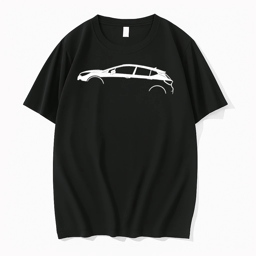 Officials White Silhouette Sport Compact Hatchback Automobile Line Art Mens Premium T Shirt Sweatshirt Hoodie