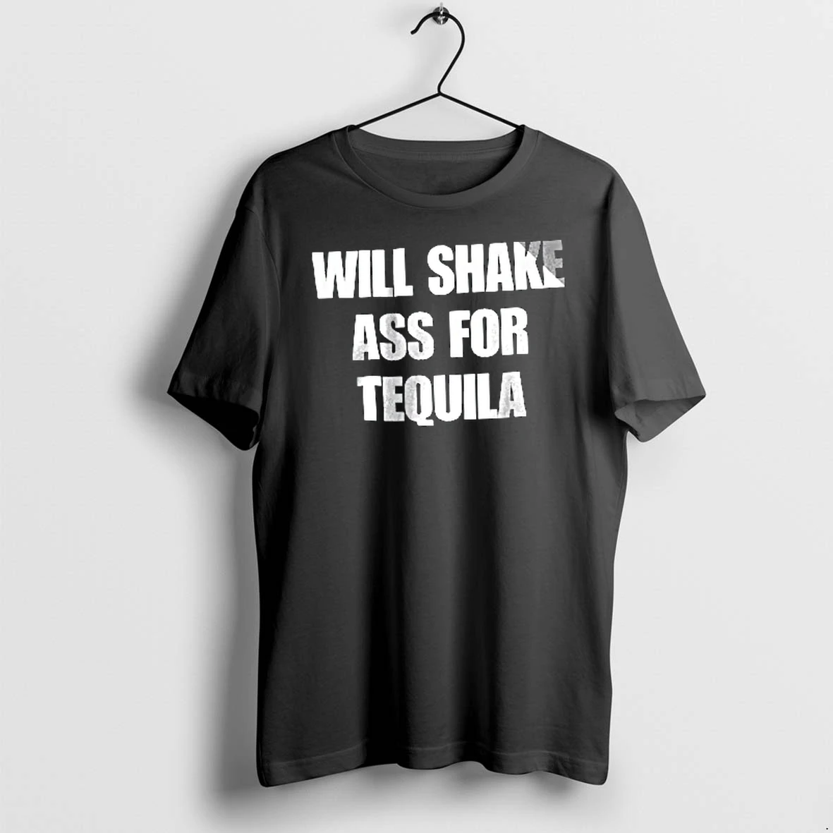 Officials Will Shake Ass For Tequila White Bold Block Lettering Text Youth T Shirt Sweater Hoodie