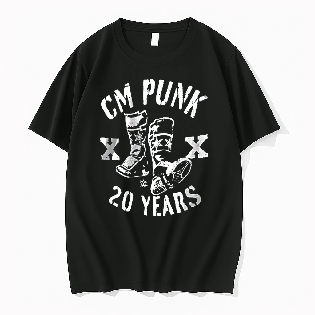 Officials Wwe Cm Punk 20 Years X Distressed Wrestling Boots Chicago Stars Youth T Shirt Sweater Hoodie