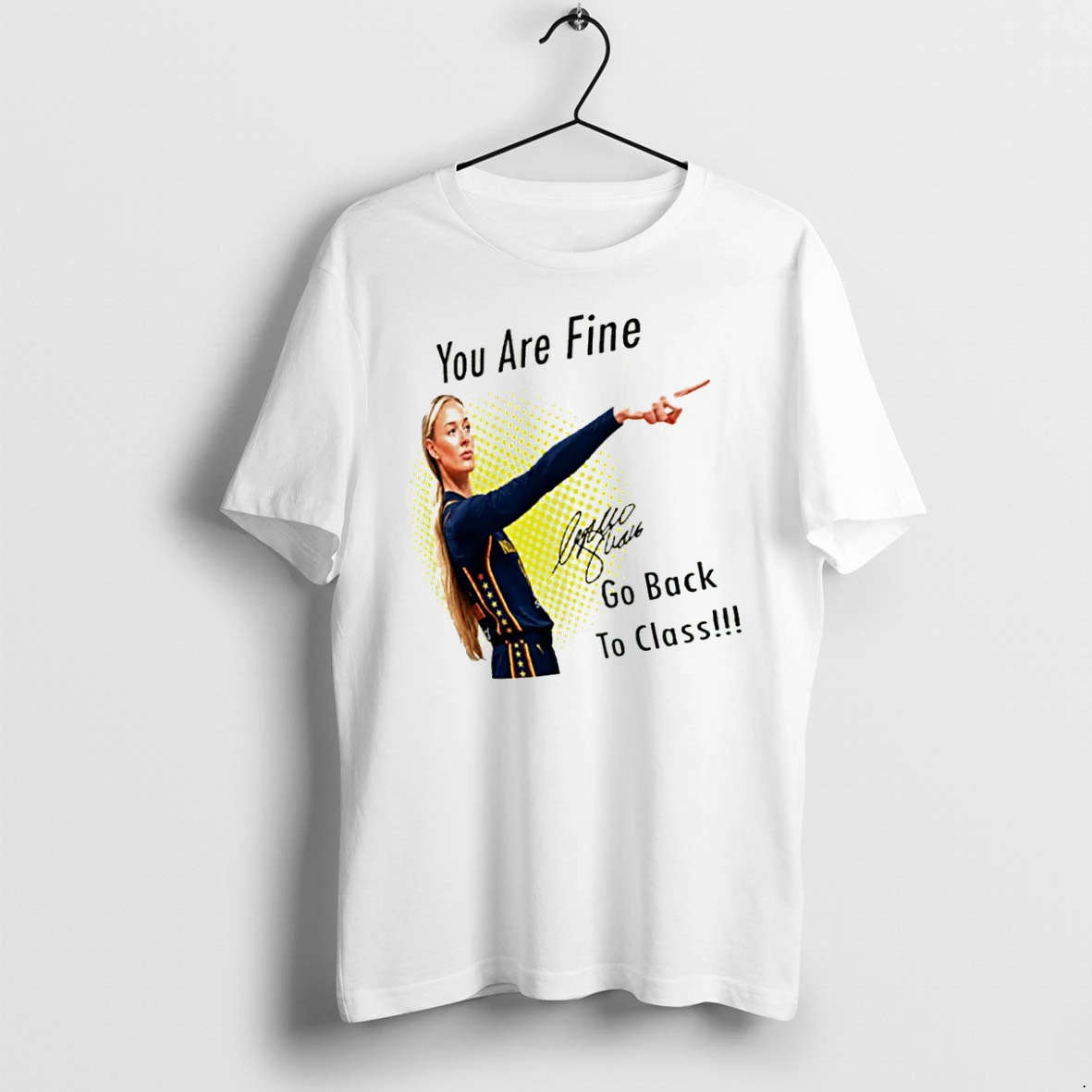 Officials You Are Fine Go Back To Class Sophie Cunningham Indiana Fever Pointing T Shirt Sweater Hoodie