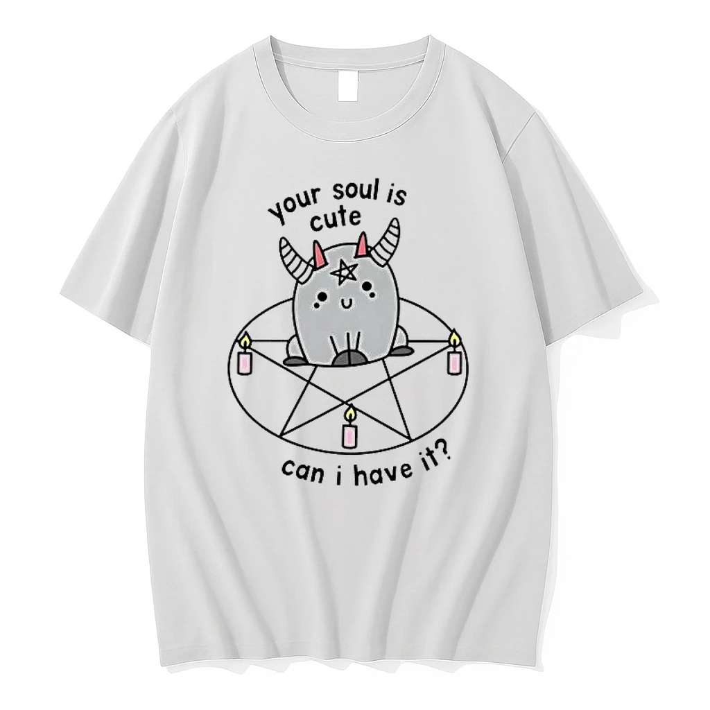 Officials Your Soul Is Cute Can I Have It Kawaii Satanic Pentagram Demon Premium T Shirt Sweatshirt Hoodie
