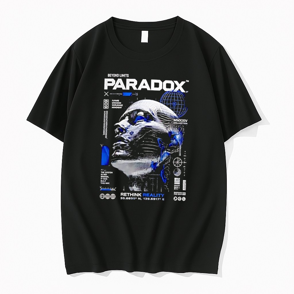 Original Beyond Limits Paradox Rethink Reality Future Unknown Worldwide Movement Black Tshirts