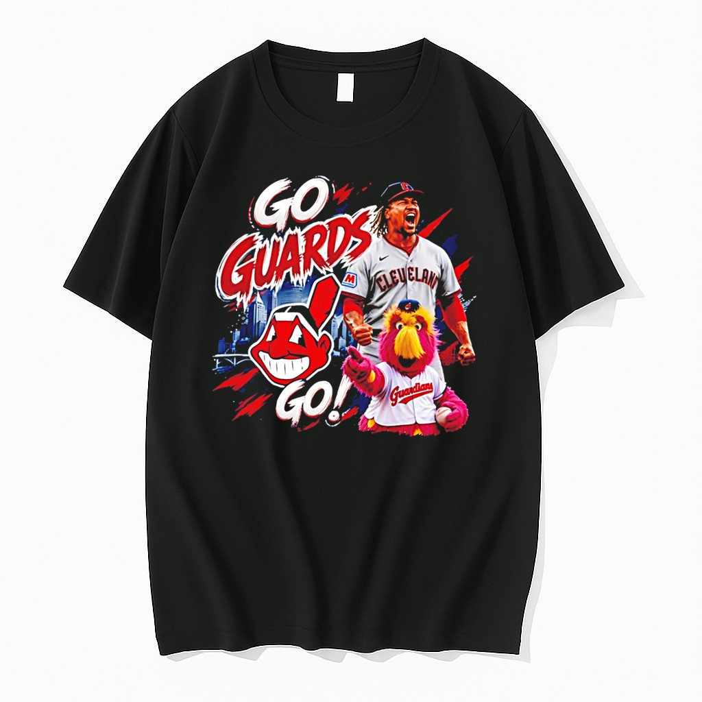 Original Cleveland Indians Go Guards Mascot Graphic Tee Tshirts