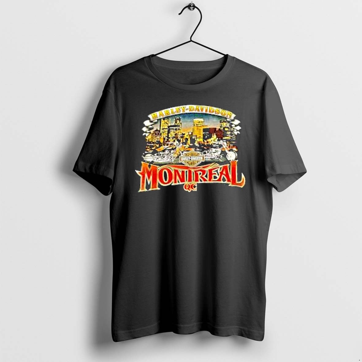Original Davidson Montreal Qc City Skyline Motorcycles Tshirts