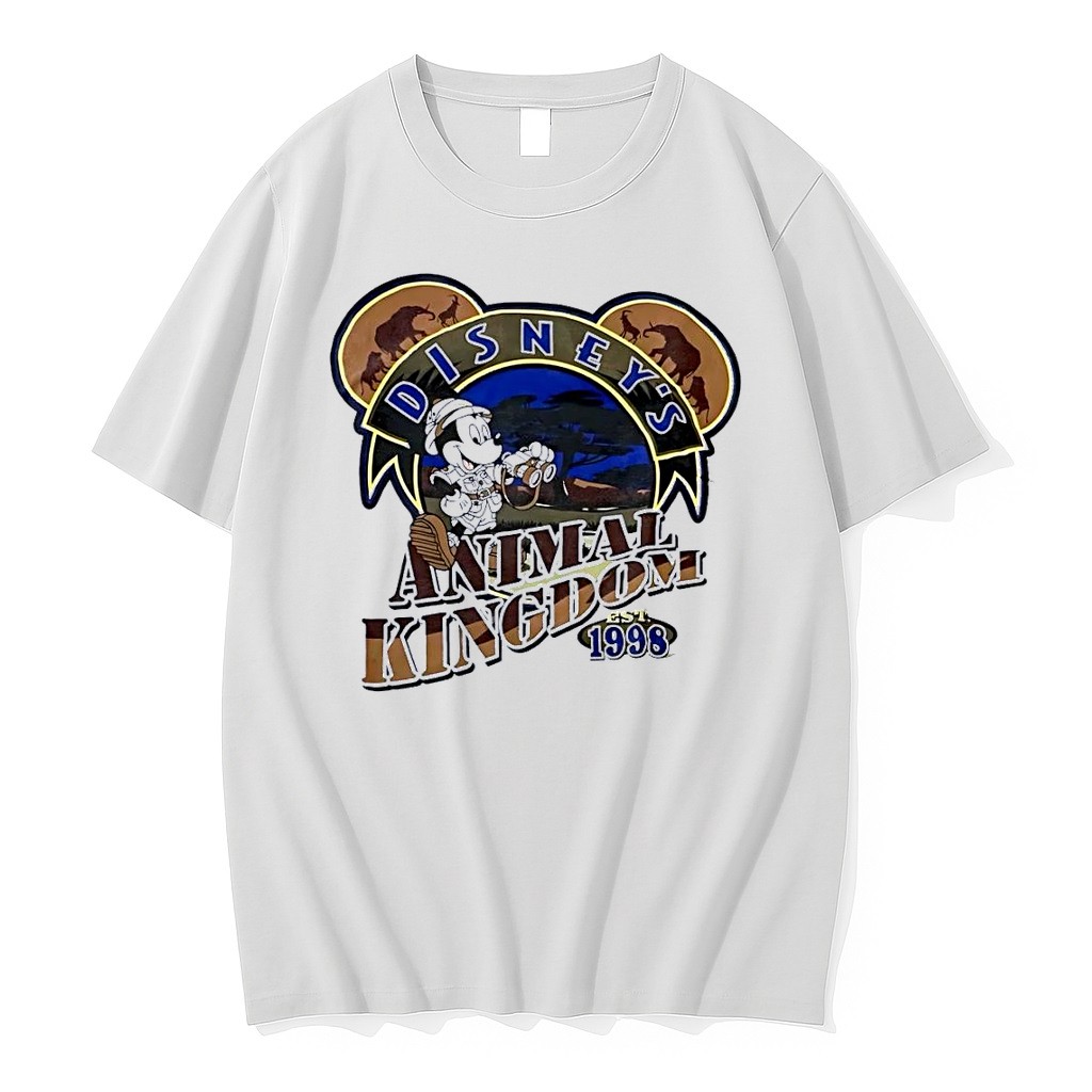 Original Disney Animal Kingdom Est 1998 Mickey Mouse Safari Binoculars White Tshirts