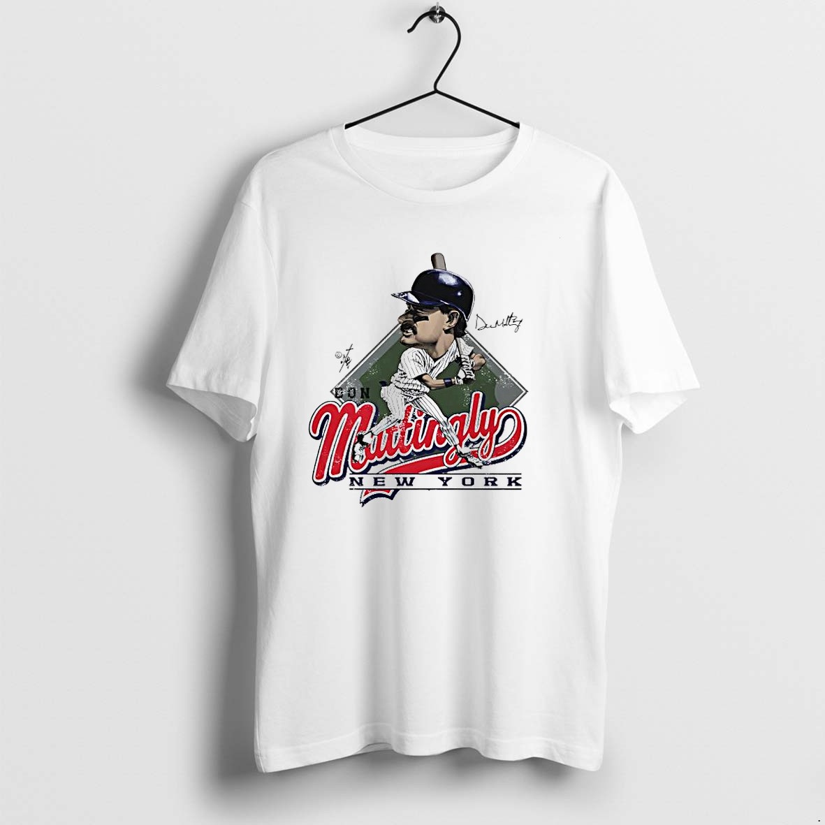 Original Don Mattingly New York Yankees Mlb Caricature Signature Tshirts