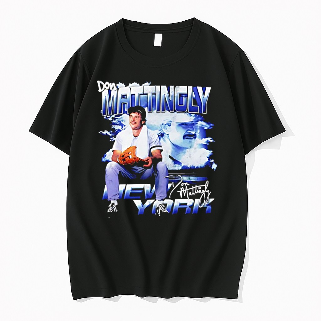 Original Don Mattingly New York Yankees Signature Grunge Vintage Tshirts