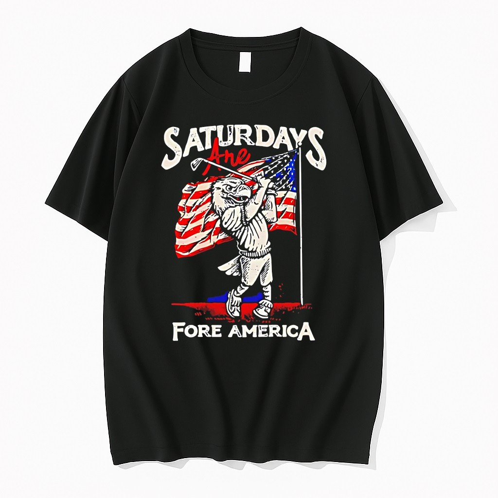 Original Eagles Golf Saturdays Are Fore American Flag Tshirts