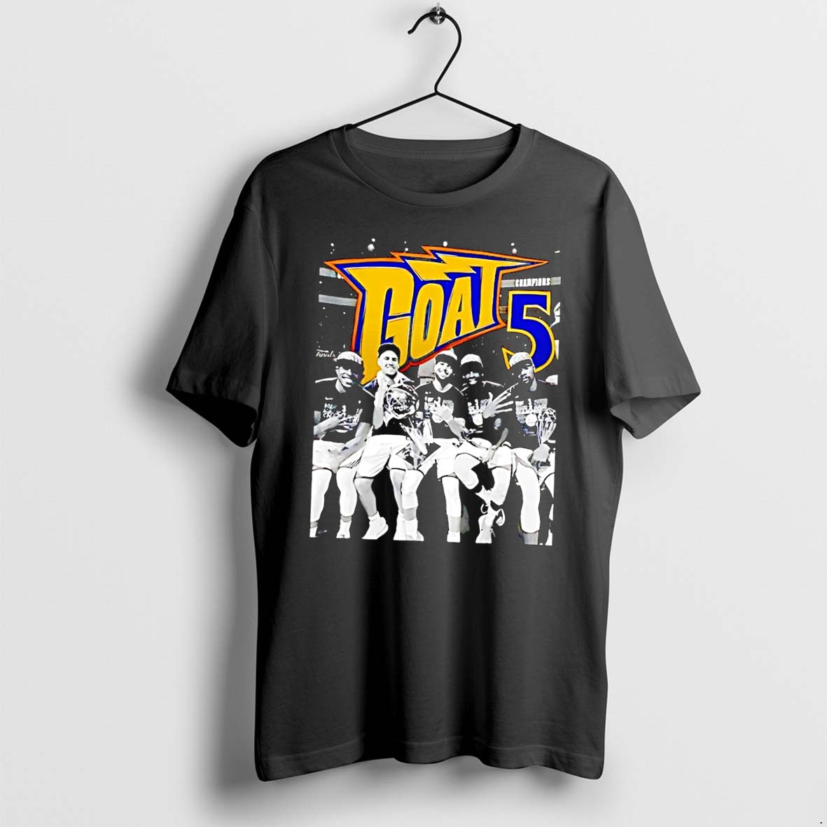Original Golden State Warriors 2017 Nba Champions Goat 5 Black Tshirts
