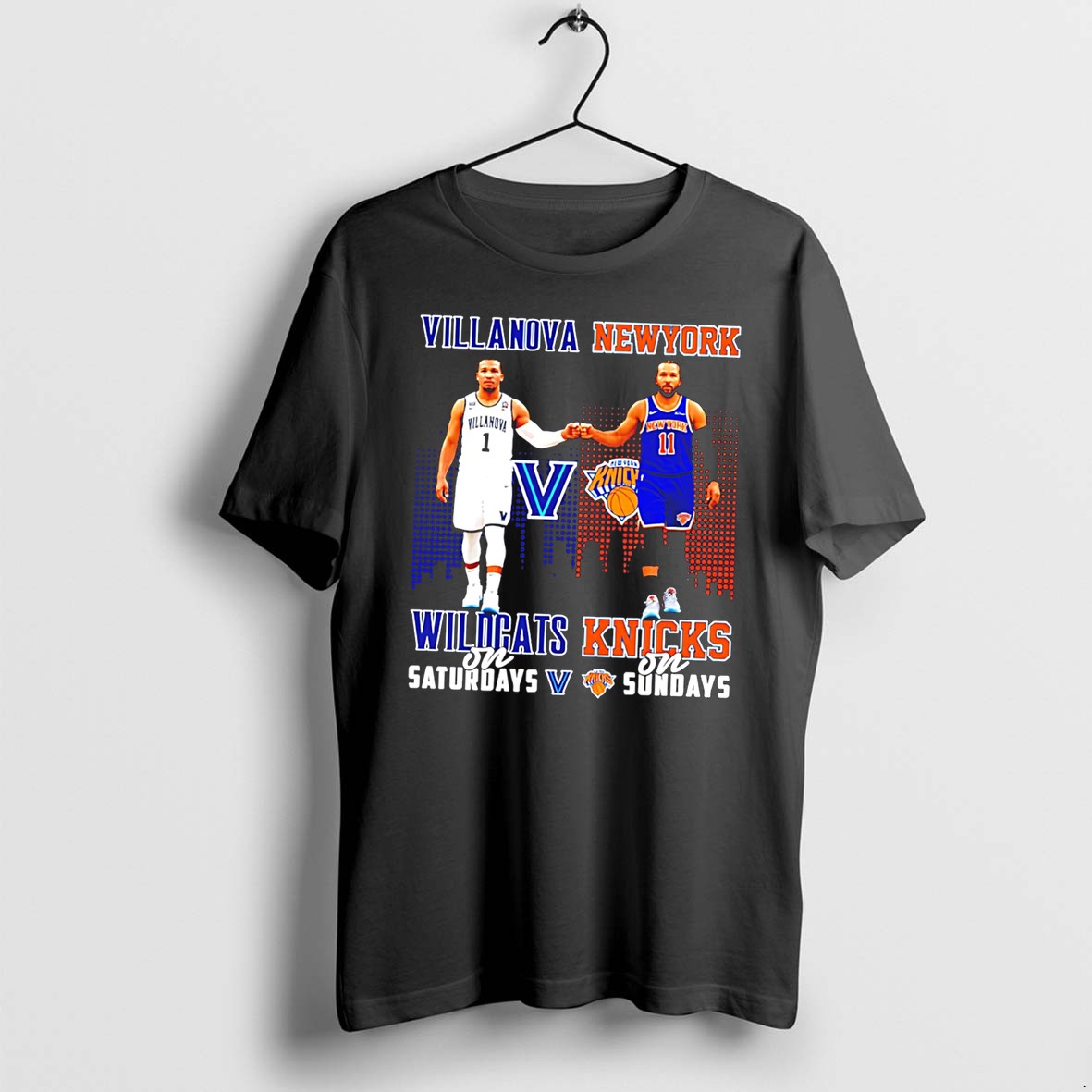 Original Jalen Brunson Villanova Wildcats On Saturdays Vs New York Knicks On Sundays Skyline Tee Tshirts