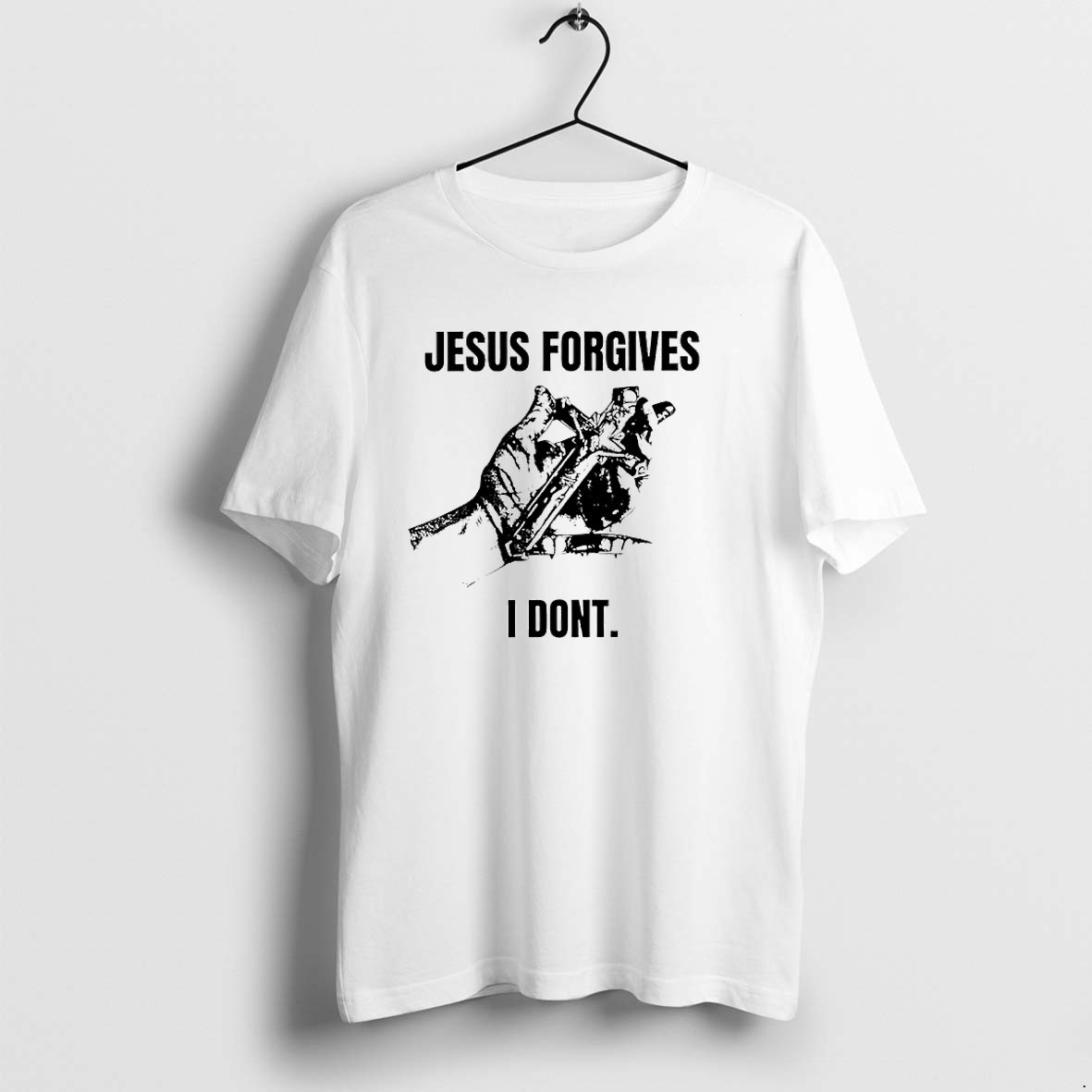 Original Jesus Forgives I Dont Religious Hand Holding Crucifix Faith Tshirts