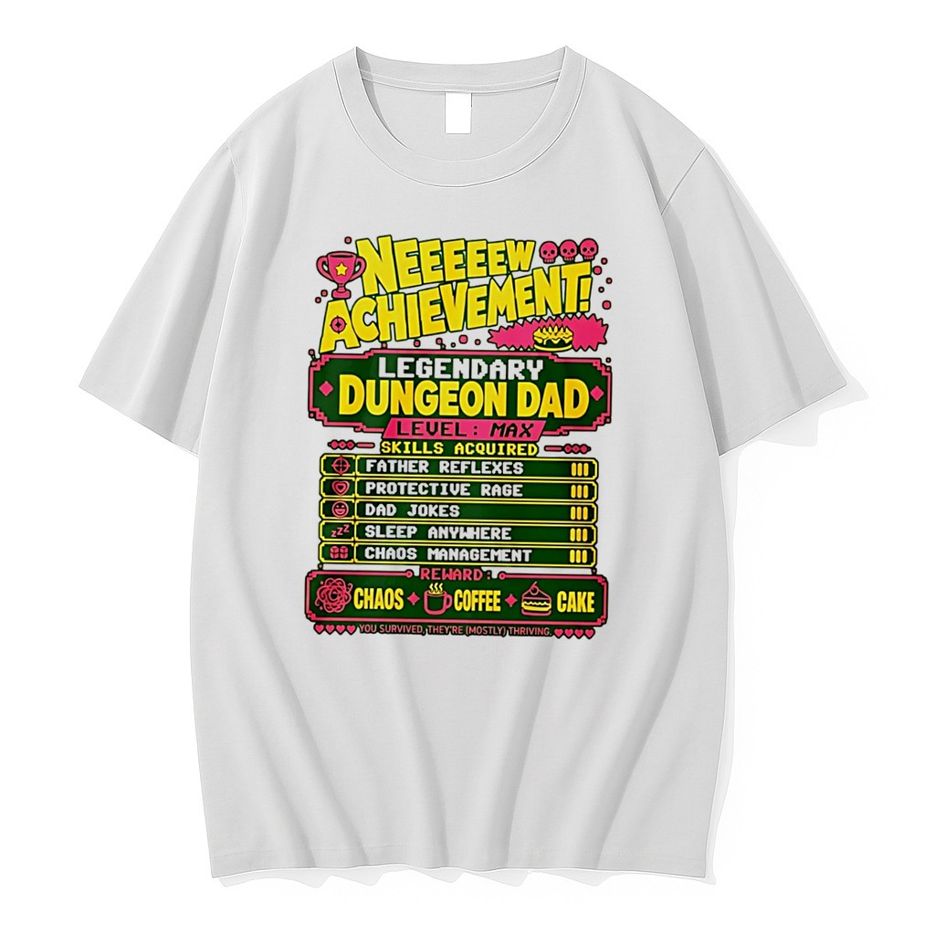 Original Legendary Dungeon Dad New Achievement Fathers Day Tee Tshirts
