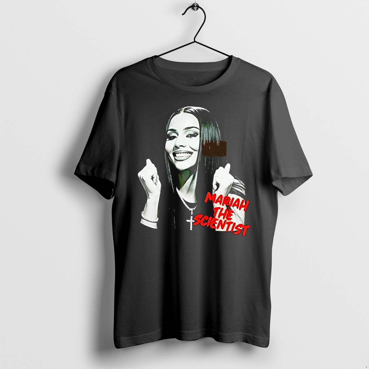 Original Mariah The Scientist Smiling Portrait Black And White Black Tshirts