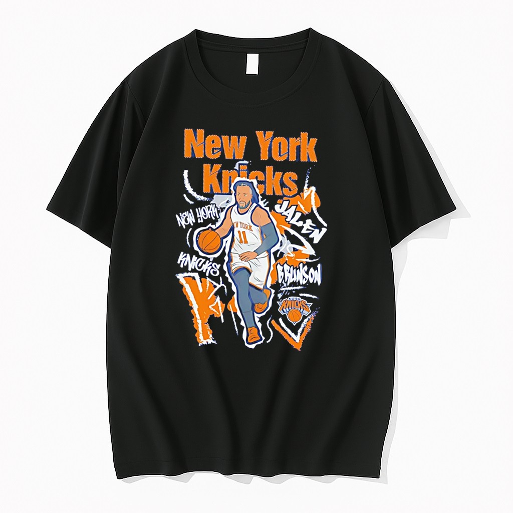 Original Ny Knicks Jalen Brunson Chalked Up Running Pose Tee Tshirts