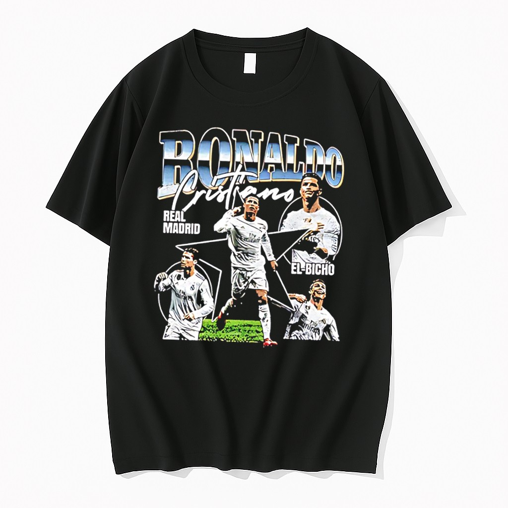 Original Real Madrid Cristiano Ronaldo Portrait Collage Tee Tshirts