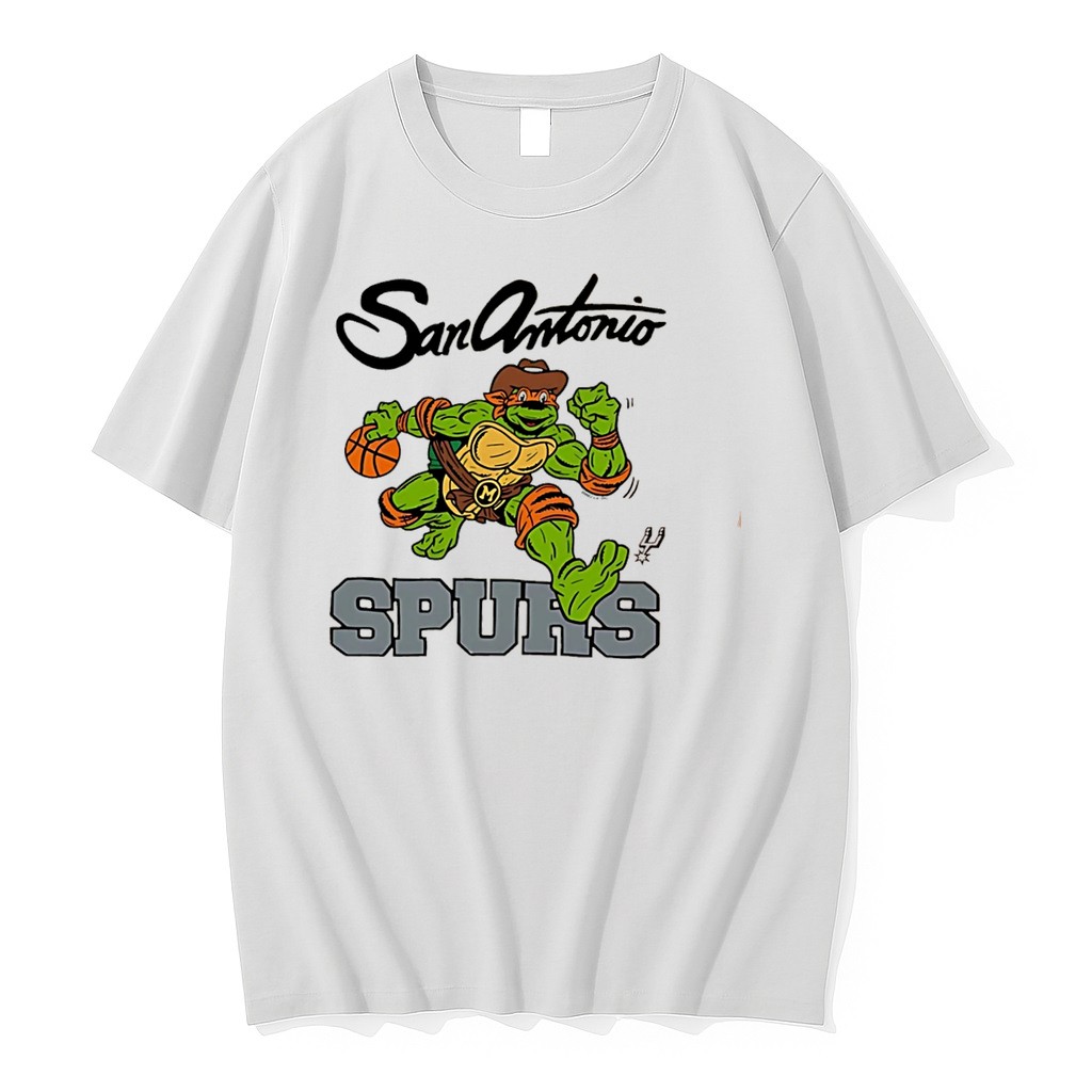 Original San Antonio Spurs Features Teenage Mutant Ninja Turtles Holding Basketball Tee Tshirts