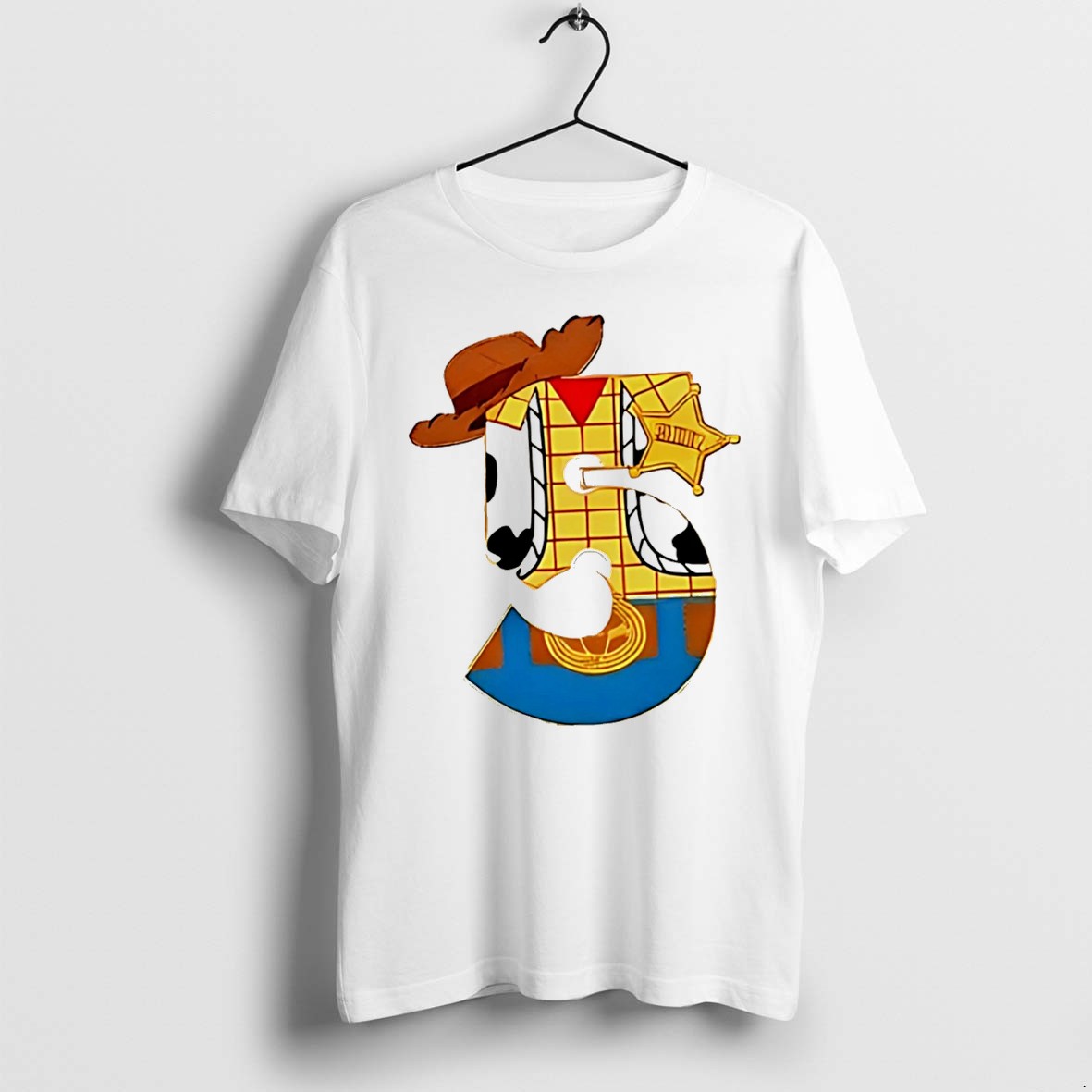 Original Toy Story Woody Sheriff Number 5 Tee Tshirts