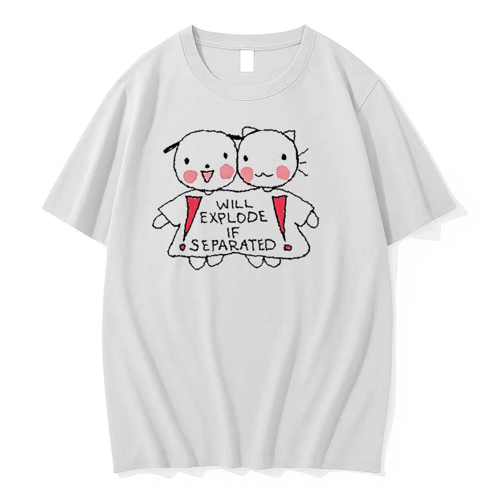 Original Will Explode If Separated Cute Cat And Dog Funny Kawaii Friends Matching Tshirts