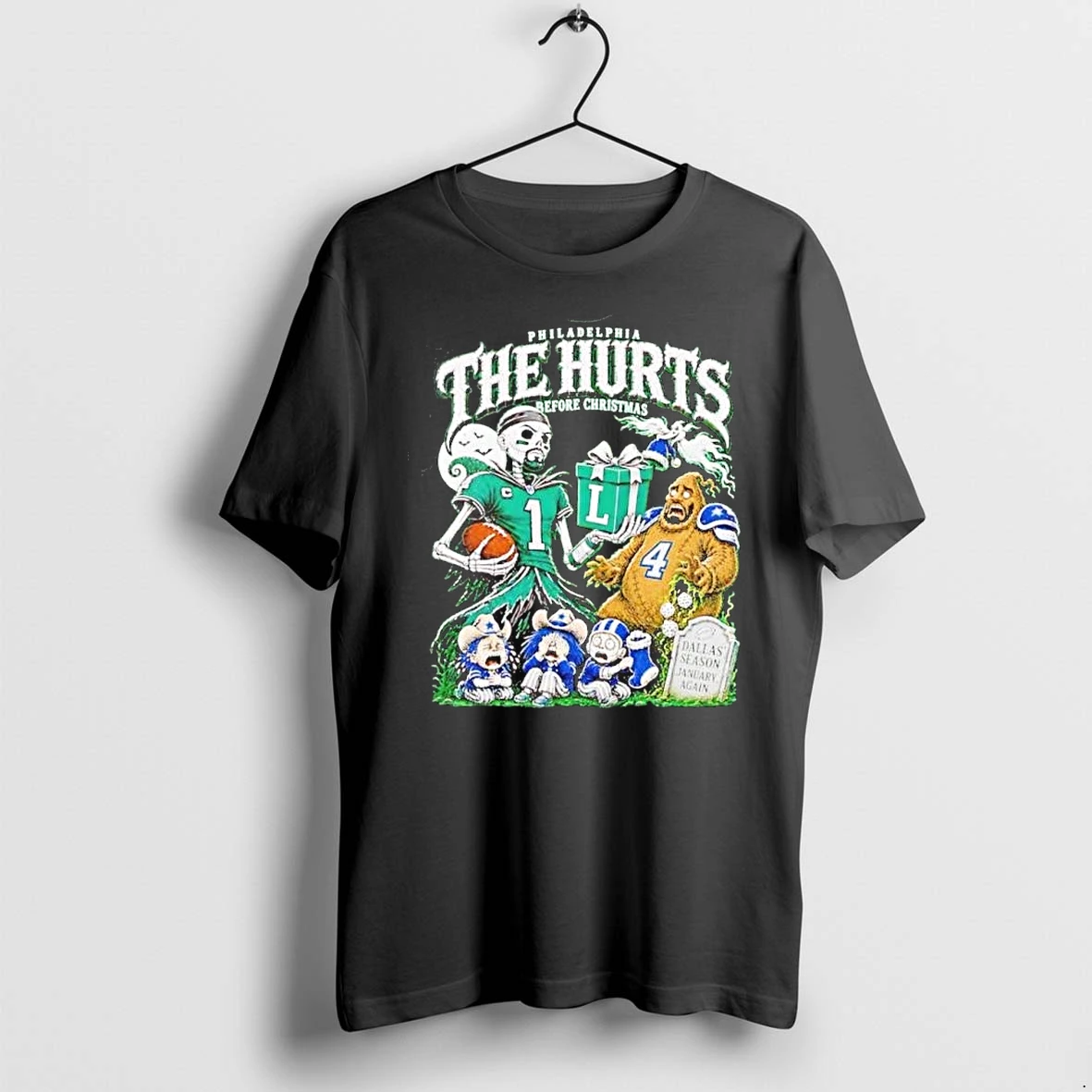 Philadelphia Eagles The Hurts Before Christmas Jalen Hurts And Dallas Season Again Tshirts Sweater Hoodie